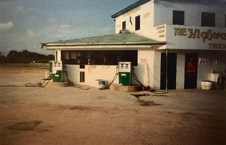 Highwayman Super Service Station, 1992 original gas station Ladyville